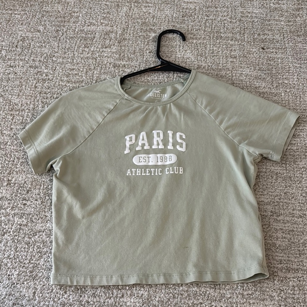 Hollister Sage Green Paris Club T-Shirt